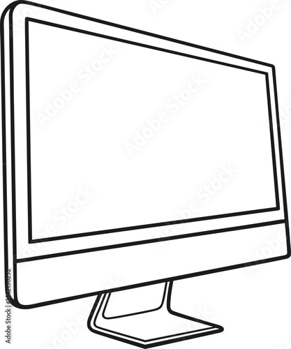 Blank screen computer icon isolated background
