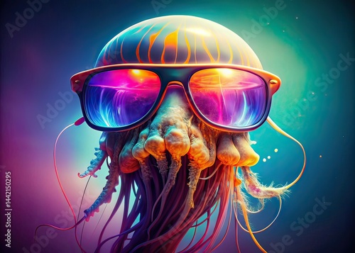Iridescent Jellyfish Sunglasses Macro Neon