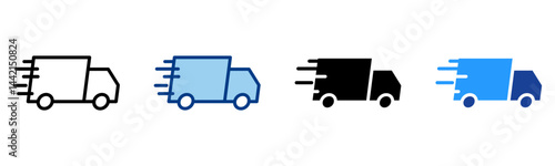Fast Delivery Icon Multiple Style Vector Collection 