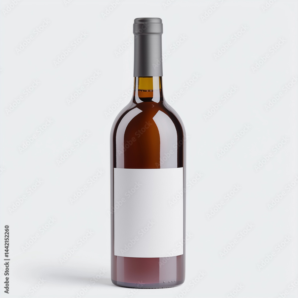 Red wine bottle with blank label on white background. Easily apply your custom design on the label. Ai Generated images Red wine bottle with blank label on white background. Easily apply your custom design on the label. Ai Generated images