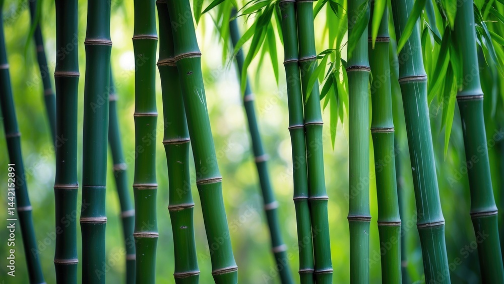 Obraz premium Green bamboo tree in the forest serving as a texture background