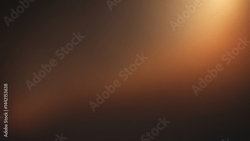 Vibrant abstract background incorporating black, dark brown, gold, copper, orange, and yellow. Ombre color scheme. Bright, glowing, and radiant. Rough, grainy texture. Design template.