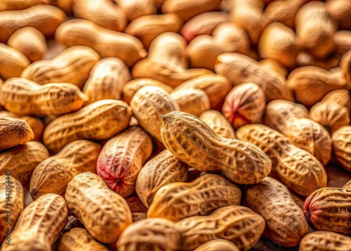 Obraz na płótnie Macro Peanuts Harvest on Tan Surface - High Resolution Food Photography w salonie