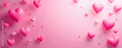 Scattered pink hearts providing a sweet and charming aesthetic, wallpaper, decorative, relationship