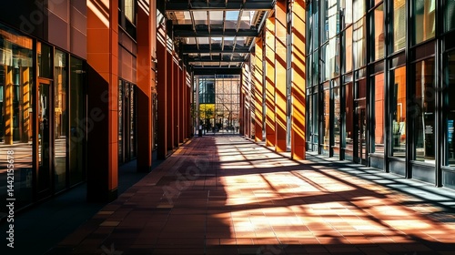 Wallpaper Mural Urban Corridor with Angular Architecture and Striking Light Patterns Torontodigital.ca