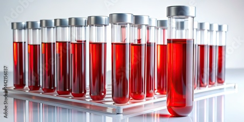 Obraz na płótnie Medical Test Tube Blood Samples Rule of Thirds High-Quality AI Photo w salonie