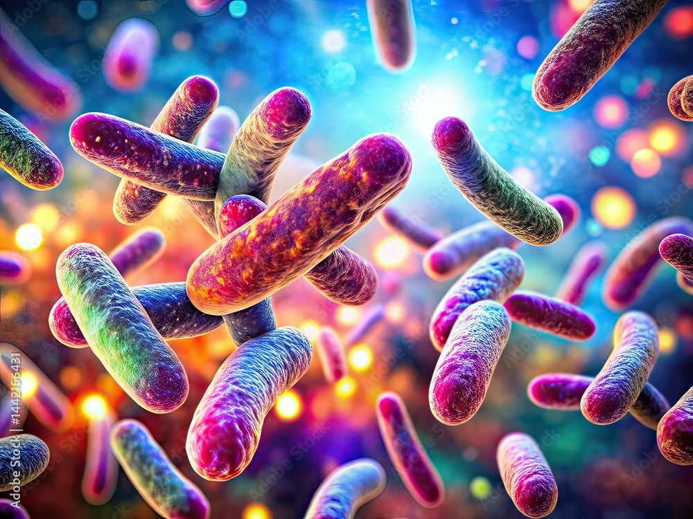 Microscopic Klebsiella pneumoniae Bacteria - Bokeh Micro-Image
