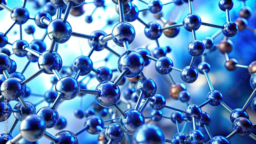 Microscopic Molecules - Vibrant Blue Nanotechnology