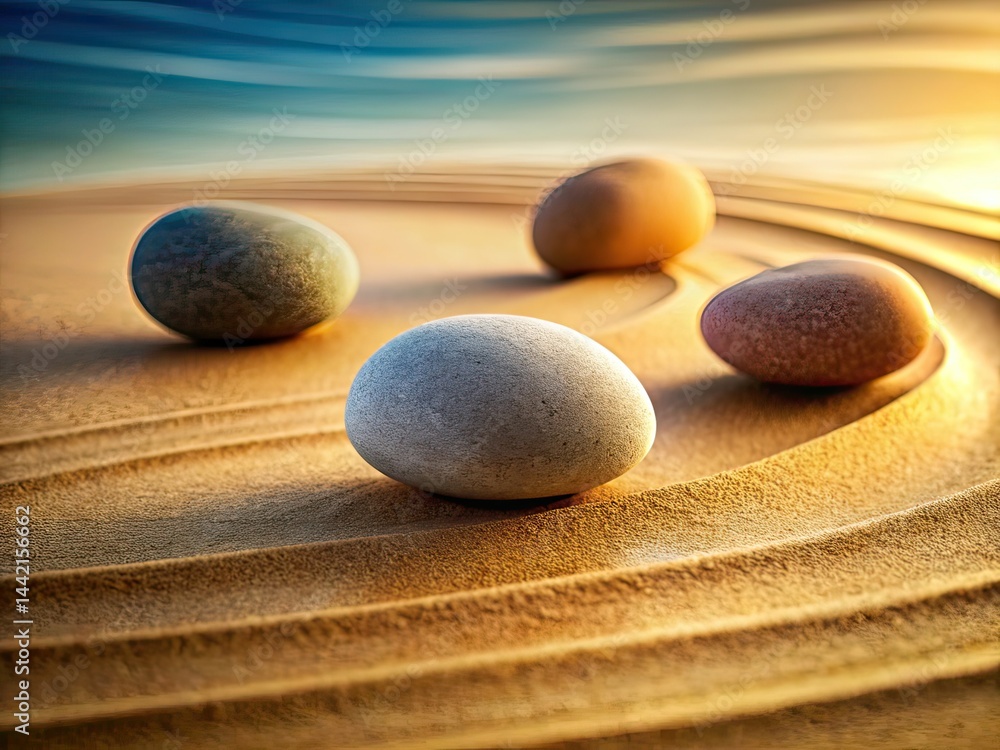 Mindful Balance Stones - Neutral Sand Long Exposure