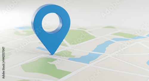 Location Pin on Map Showing Destination or Point of Interest