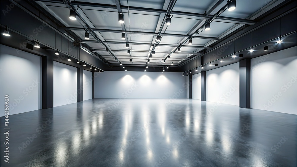 Minimalist Empty Room - Dramatic Lighting