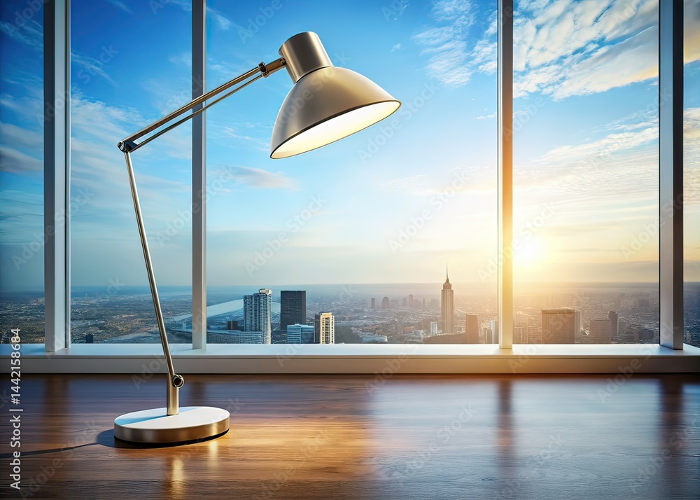 Minimalist Modern Desk Lamp - Empty Room - Panoramic Photography