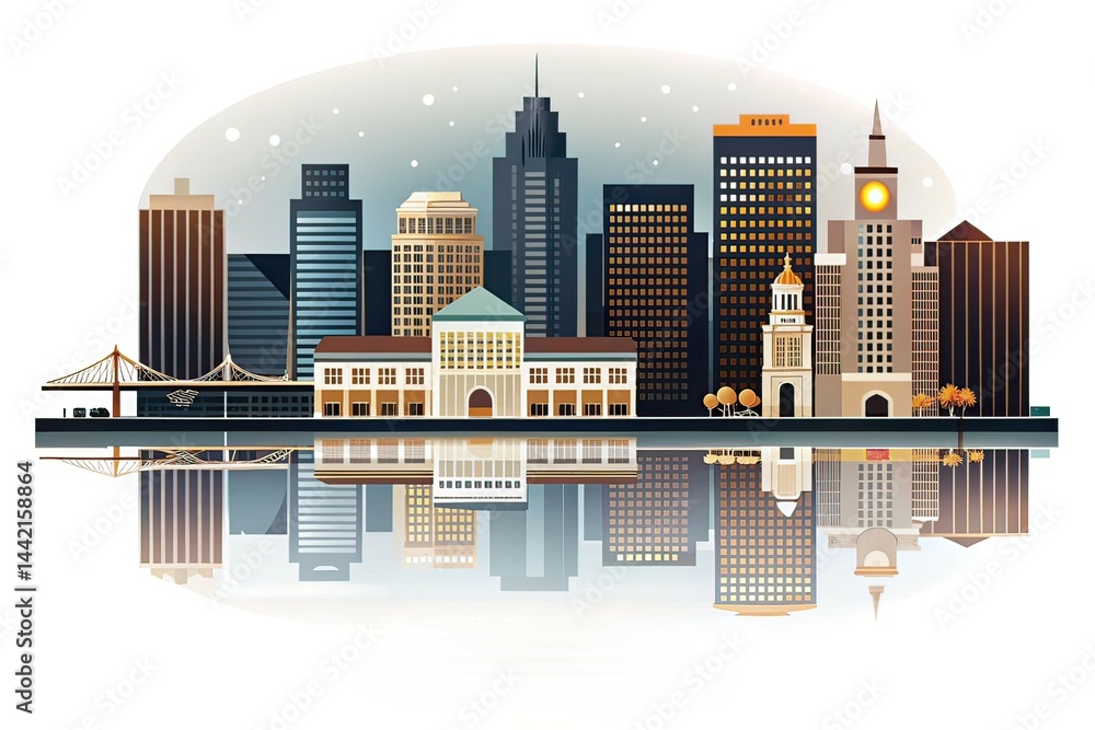 Minimalist Oakland Skyline - Rule of Thirds Design