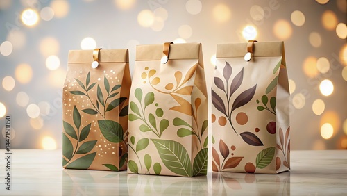 Obraz na płótnie Minimalist Organic Packaging Mockup Trio - Unique Designs w salonie