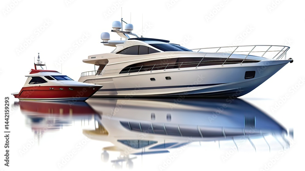 Minimalist Speed Boats & Cutter Ship - Side View