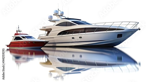 Minimalist Speed Boats & Cutter Ship - Side View
