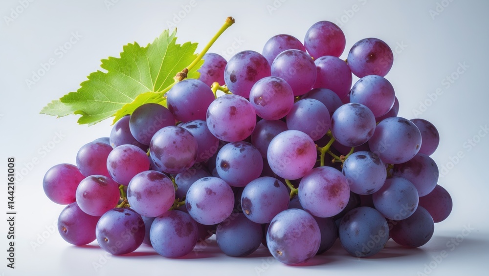 Fototapeta premium Ripe grapes set against a white backdrop