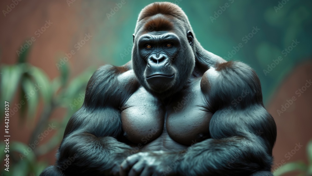 Male captive silverback gorilla Male captive silverback gorilla