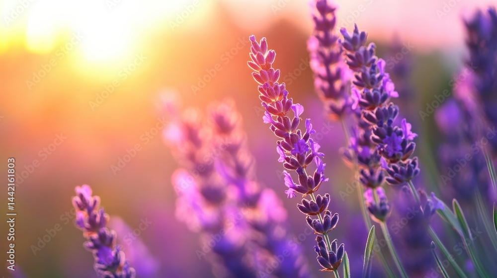 Obraz premium Lavender flower in sunset light
