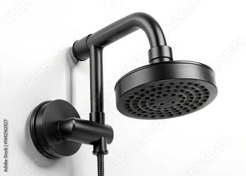 Obraz na płótnie Modern Black Shower Taps - Rule of Thirds Composition w salonie