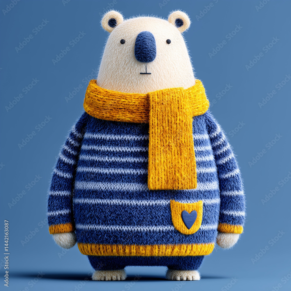 toy bear on a blue background
