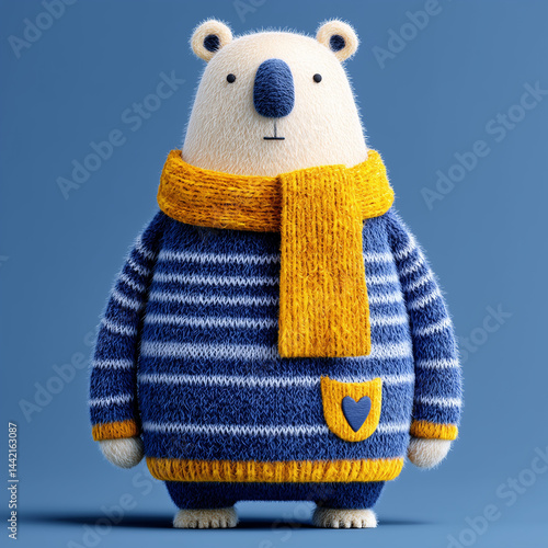 Obraz na płótnie toy bear on a blue background w salonie