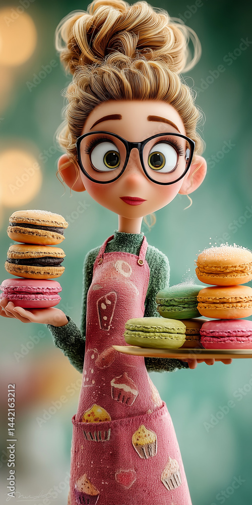 girl with macarons