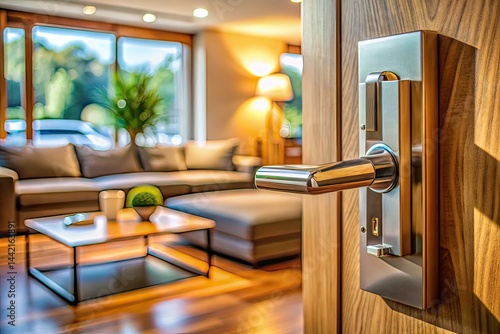 Obraz na płótnie Modern Door Handles: Contemporary Home Interior Showcase w salonie