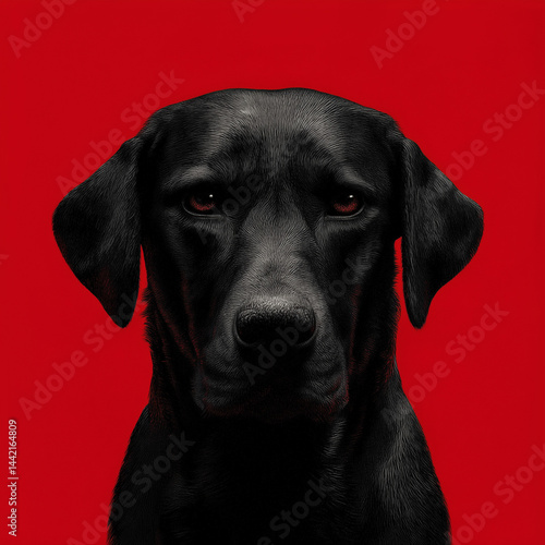 Obraz na płótnie black labrador retriever w salonie