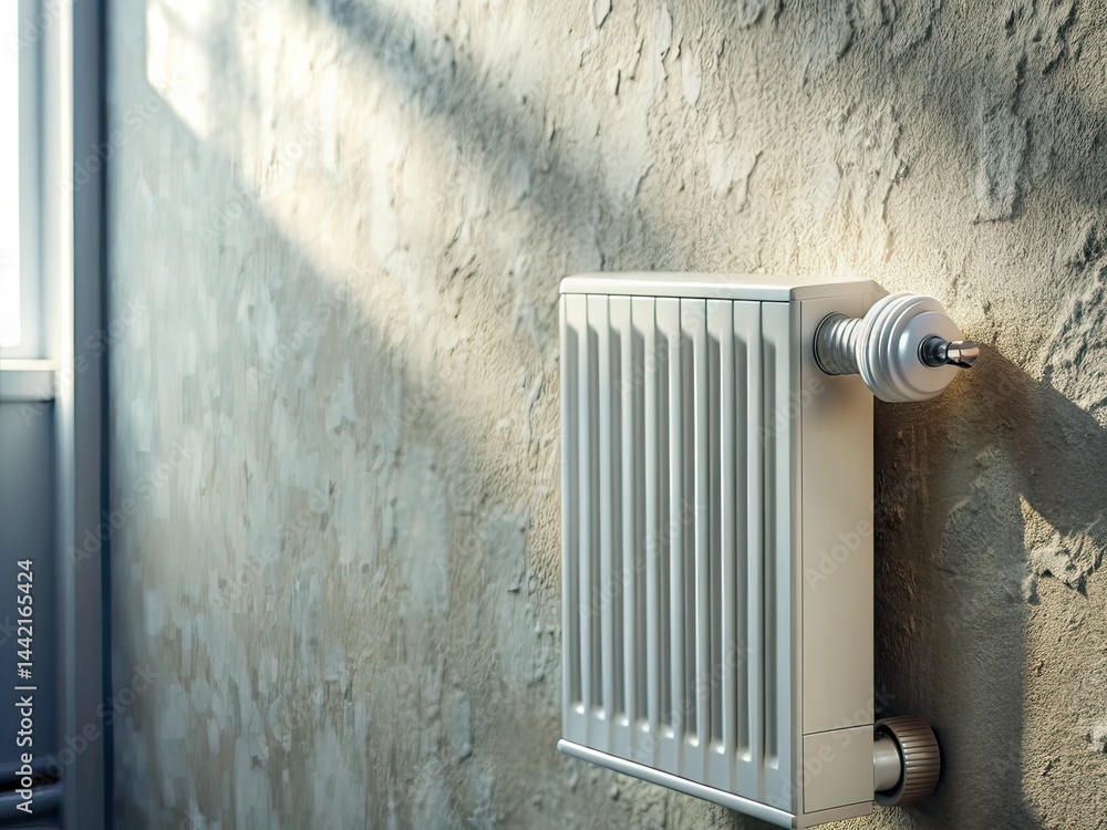 Modern Interior Thermostat, Textured Wall, Urban Exploration Aesthetic