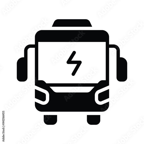 Check out our premium glyph style icon of electric bus