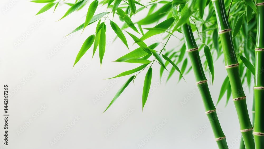 White background showcasing green bamboo tip White background showcasing green bamboo tip