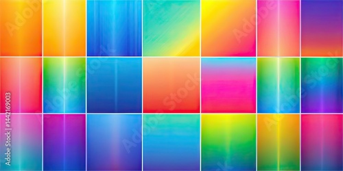Obraz na płótnie Multicolor Gradient Backgrounds - Vibrant Color Collection w salonie