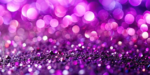 Obraz na płótnie Night Photography: Blurred Purple Glitter, Close-Up, Defocused w salonie