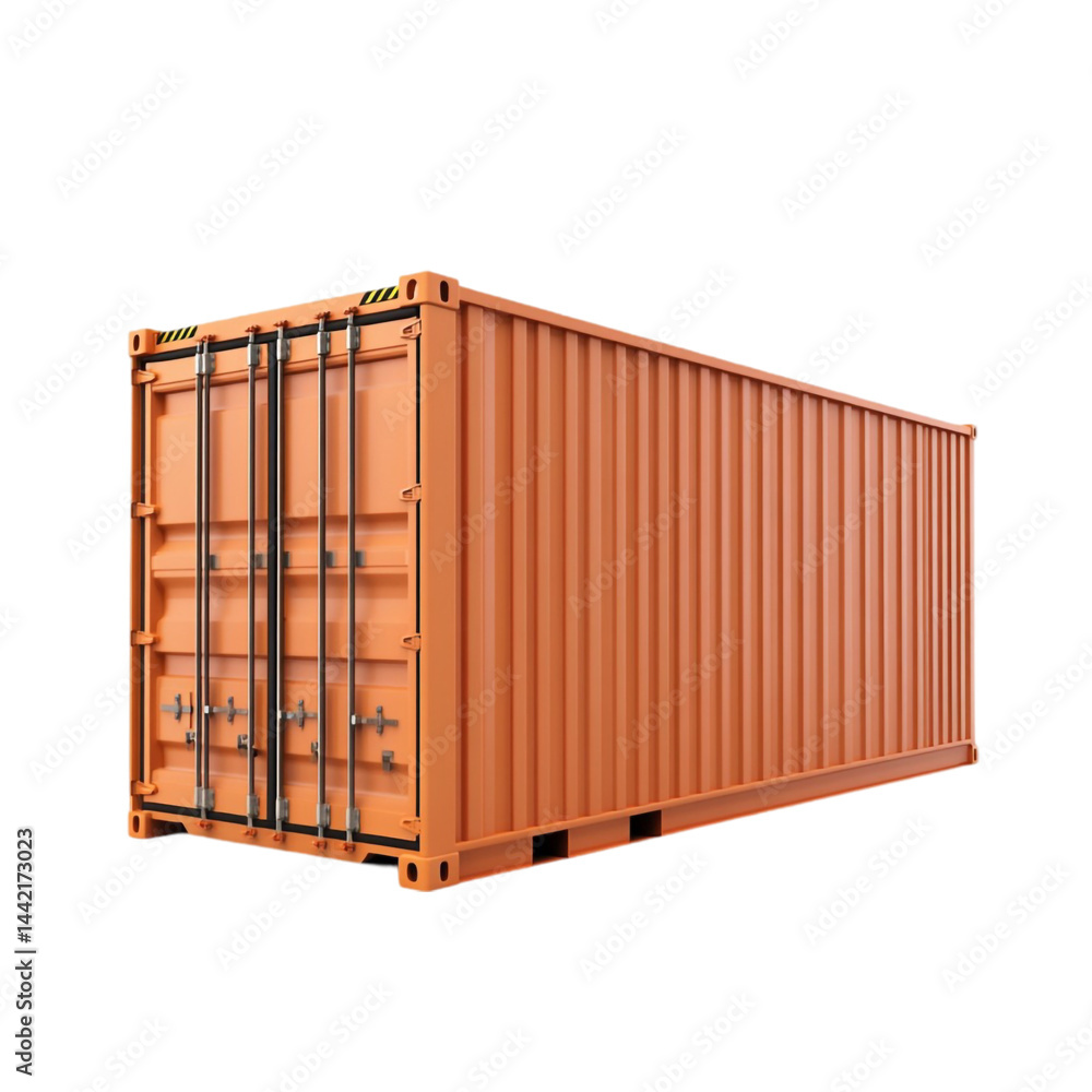 Orange shipping container isolated on white background cargo transport logistics industry Orange shipping container isolated on white background cargo transport logistics industry
