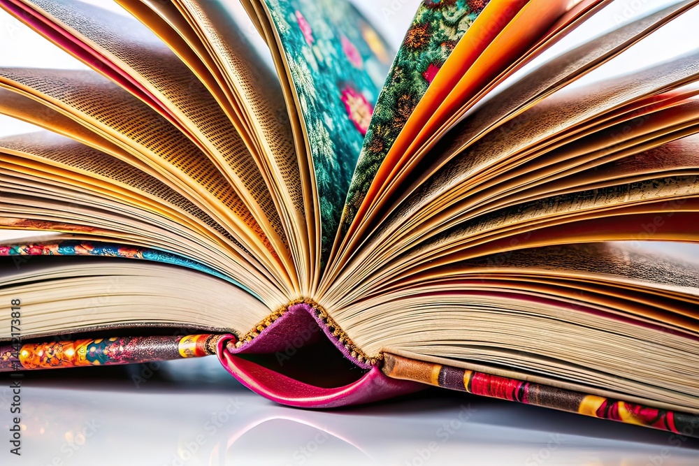 Open Book Detail Fashion Photography, Close-up Book Pages, Stylish Book, Fashionable Reading