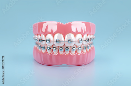 3D orthodontic metal braces model