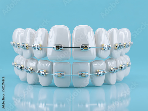 3D orthodontic metal braces model