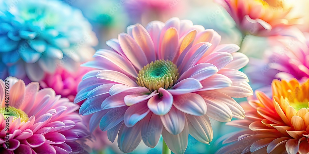 Pastel Floral Abstract Background AI Art, Colorful Minimalist Photography