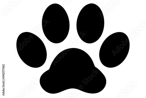 Black paw print silhouette design for animal lovers with transparency vector, paw print, dog, cat, pet, animal, silhouette, black, vector, footprint, track, illustration, design, graphic, symbol