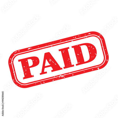 Red paid rubber stamp vector design