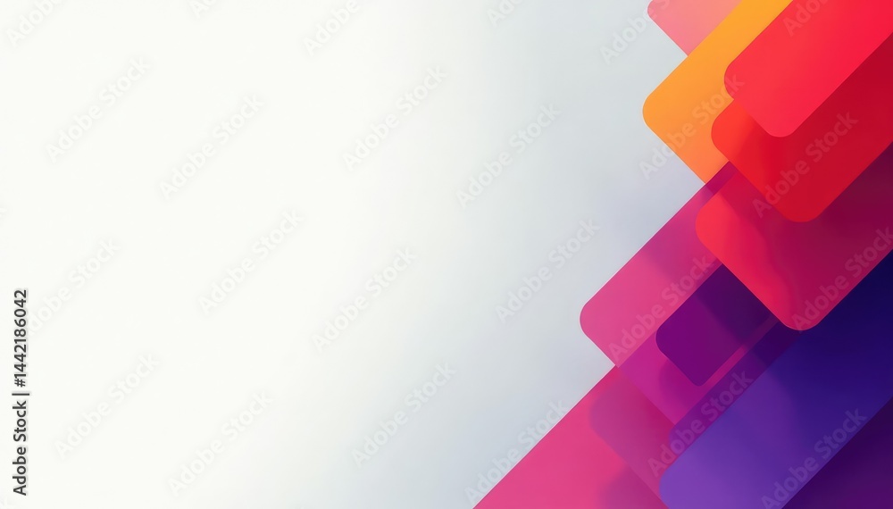 Naklejka premium Abstract geometric shapes, vibrant color gradient , vector, decor, design