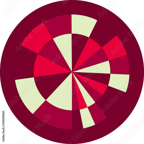 Circle Containing a Geometric Pattern Similar to a Dartboard | Concentric Circles and Segments |