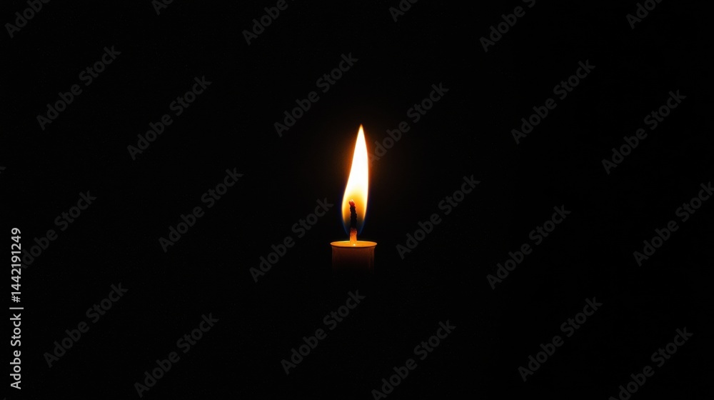 A single candle in the dark. A single candle in the dark.