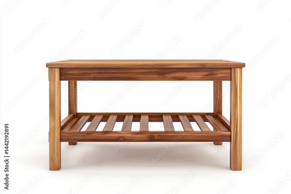 Rustic wooden coffee table with lower shelf simple design perfect for living rooms or patios warm Rustic wooden coffee table with lower shelf simple design perfect for living rooms or patios warm