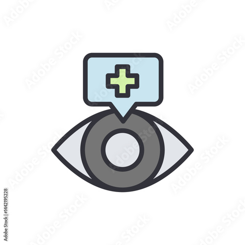 Farsighted colored icons, minimalist vector illustration ,simple transparent graphic element .Isolated on white background