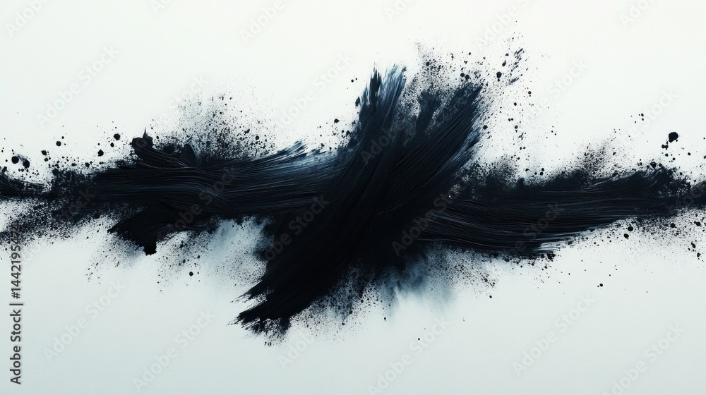 Fototapeta premium Abstract Dark Ink Explosion: A Study in Shades of Black