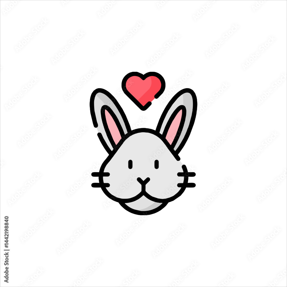 rabbit with heart rabbit with heart