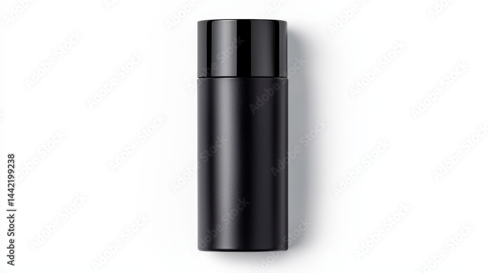 Stylized Black Activated Charcoal Container on a Clean White Background Stylized Black Activated Charcoal Container on a Clean White Background