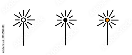 Laser beam icon for apps and websites. Vector illustration stroke filled and colored icon set.